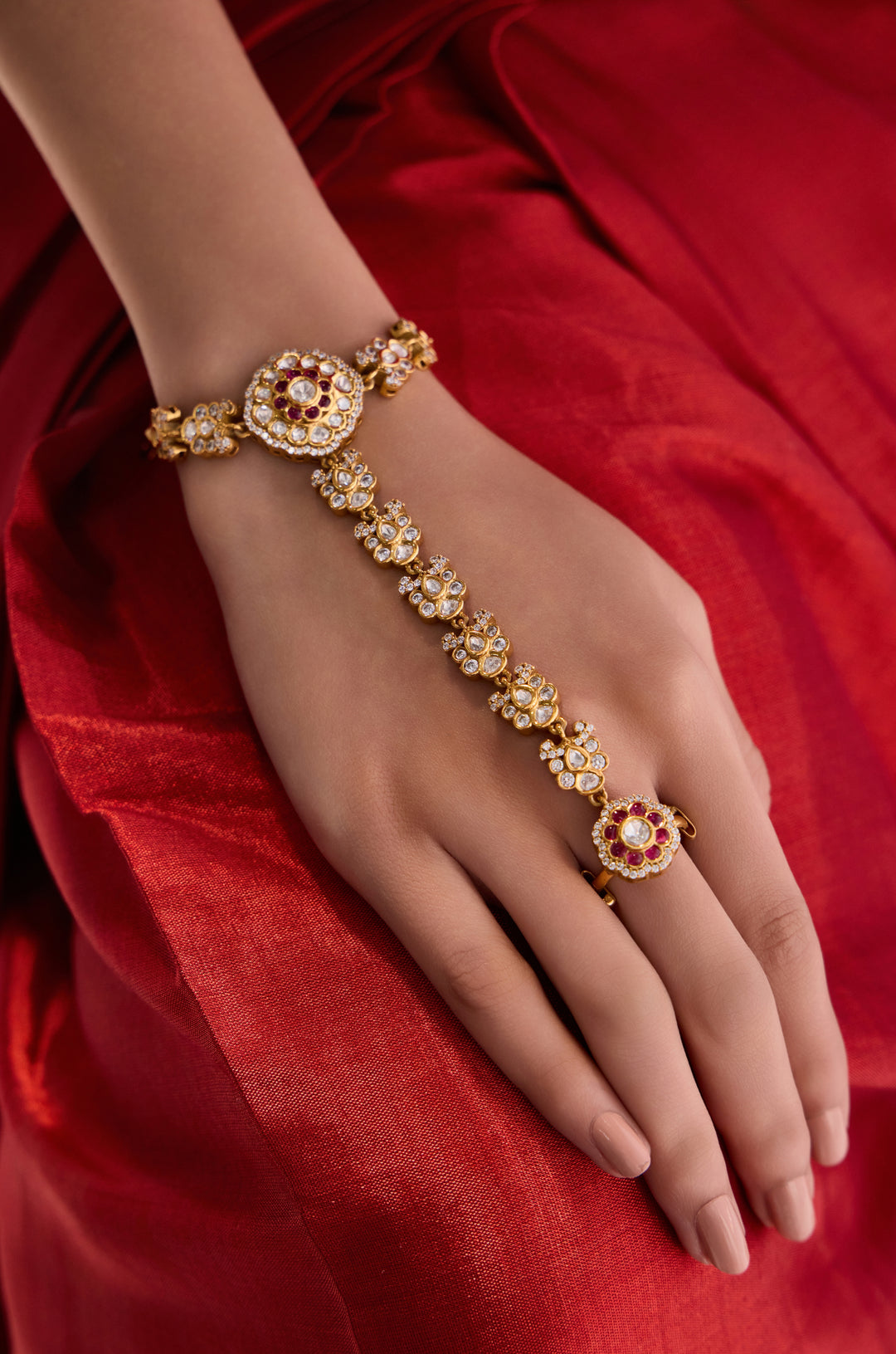 Asanti Red Polki Hathphool