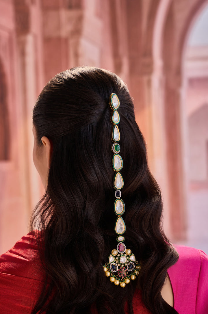 Emelia Multicolored Polki Braid Pin