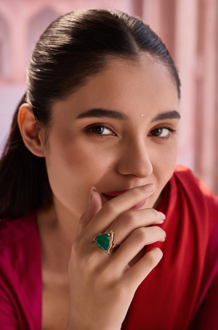 Kia Green Statement Ring