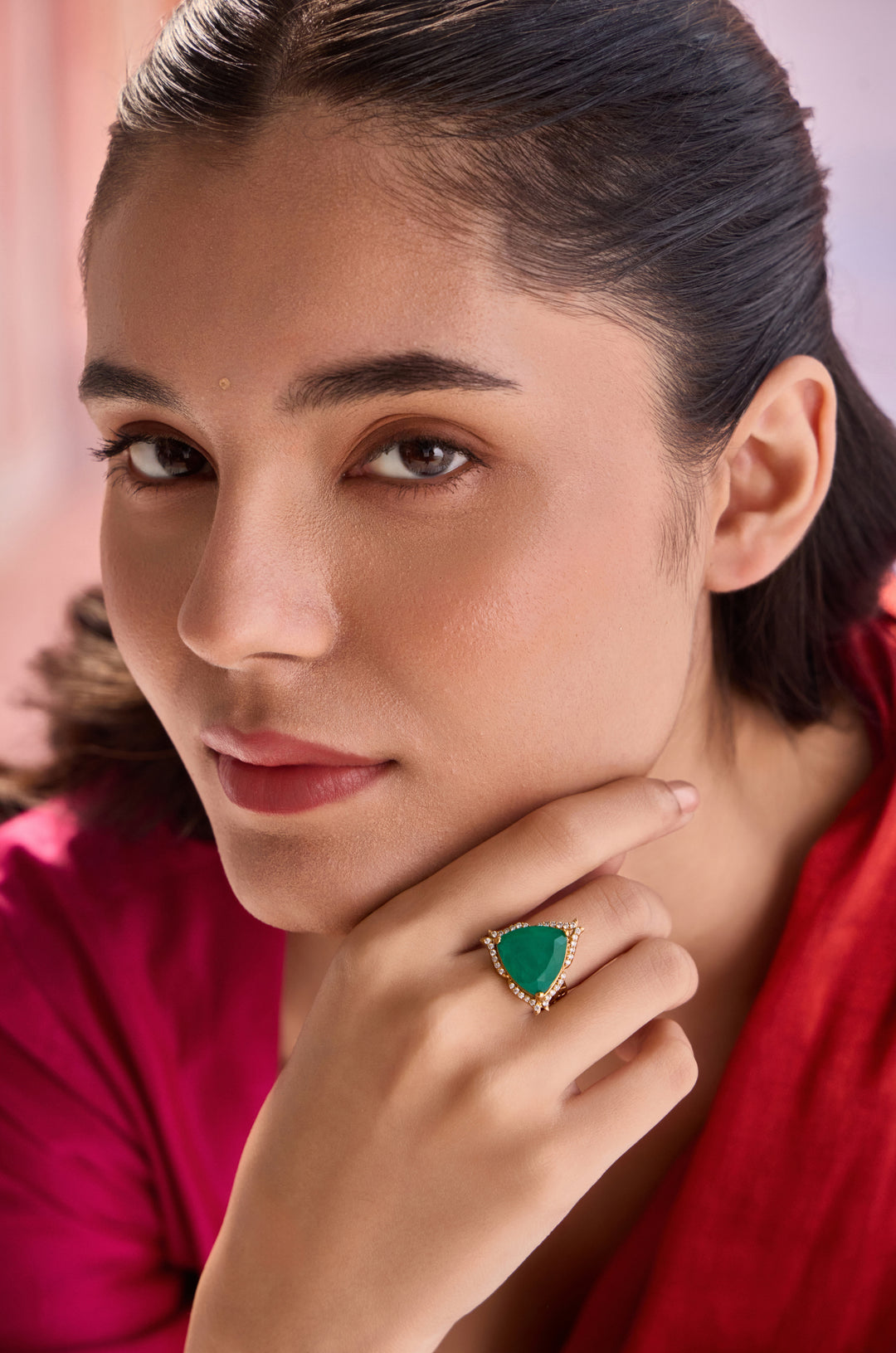 Kia Green Statement Ring