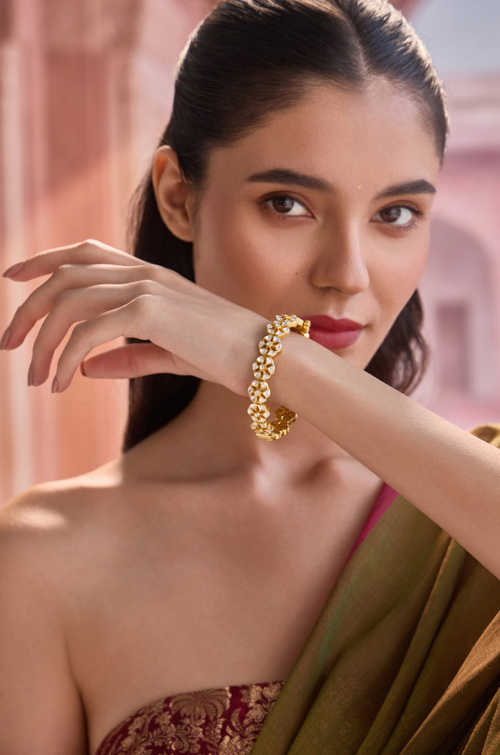 Walia Polki Silver Bangle