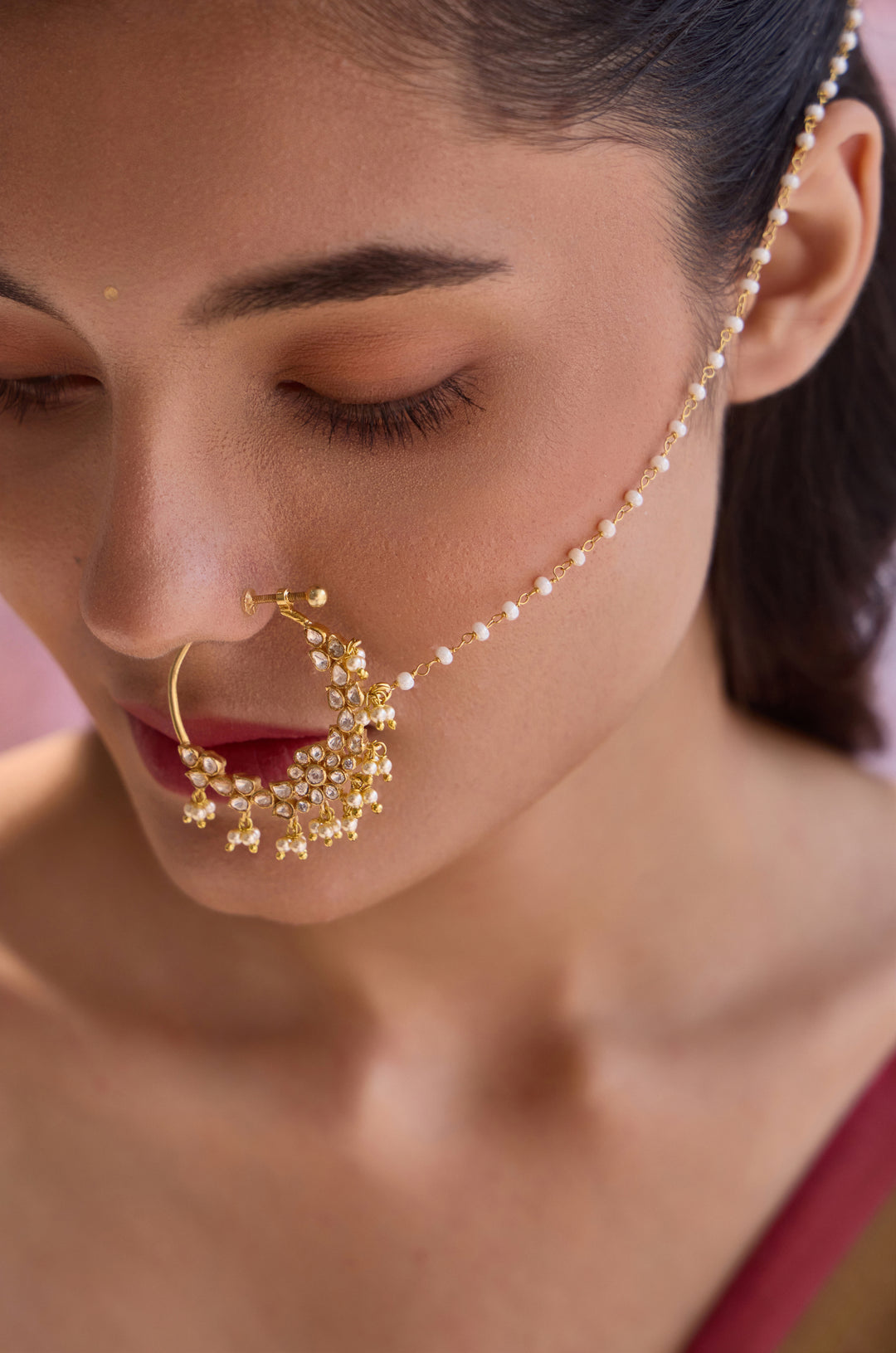 Flora Polki Silver Nosepin