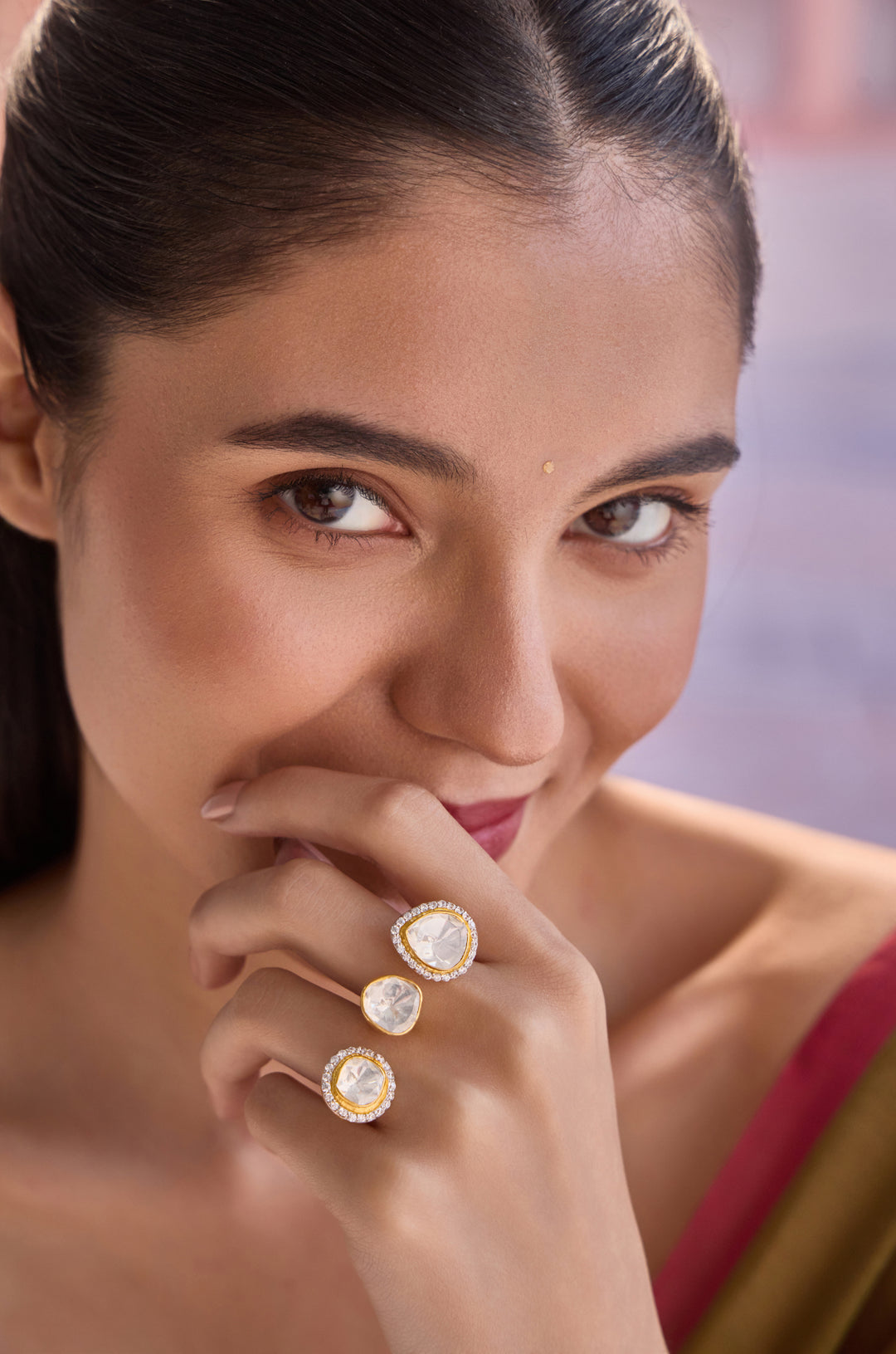 Gia Silver Polki Ring