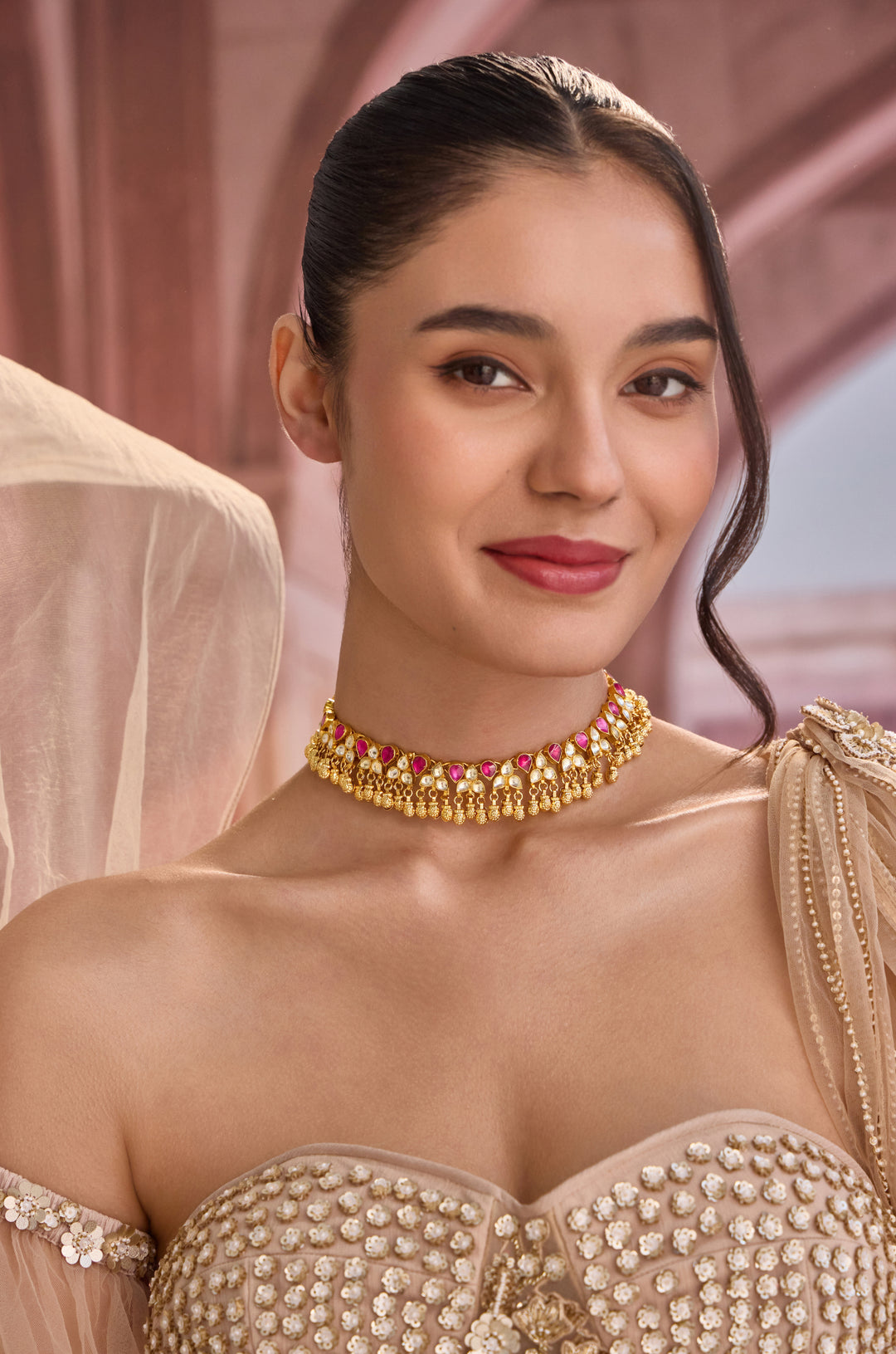 Kanika Red Kundan Necklace