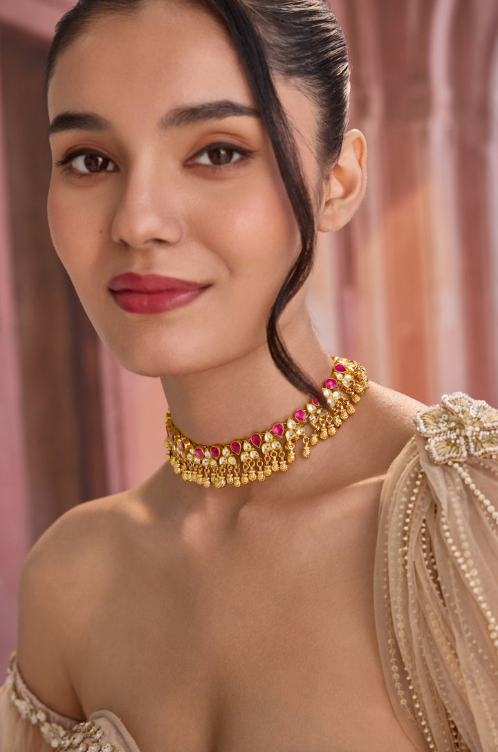 Kanika Red Kundan Necklace