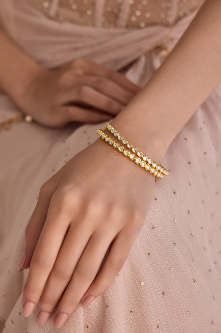 Yashodara Kundan Bangles - Set of 2