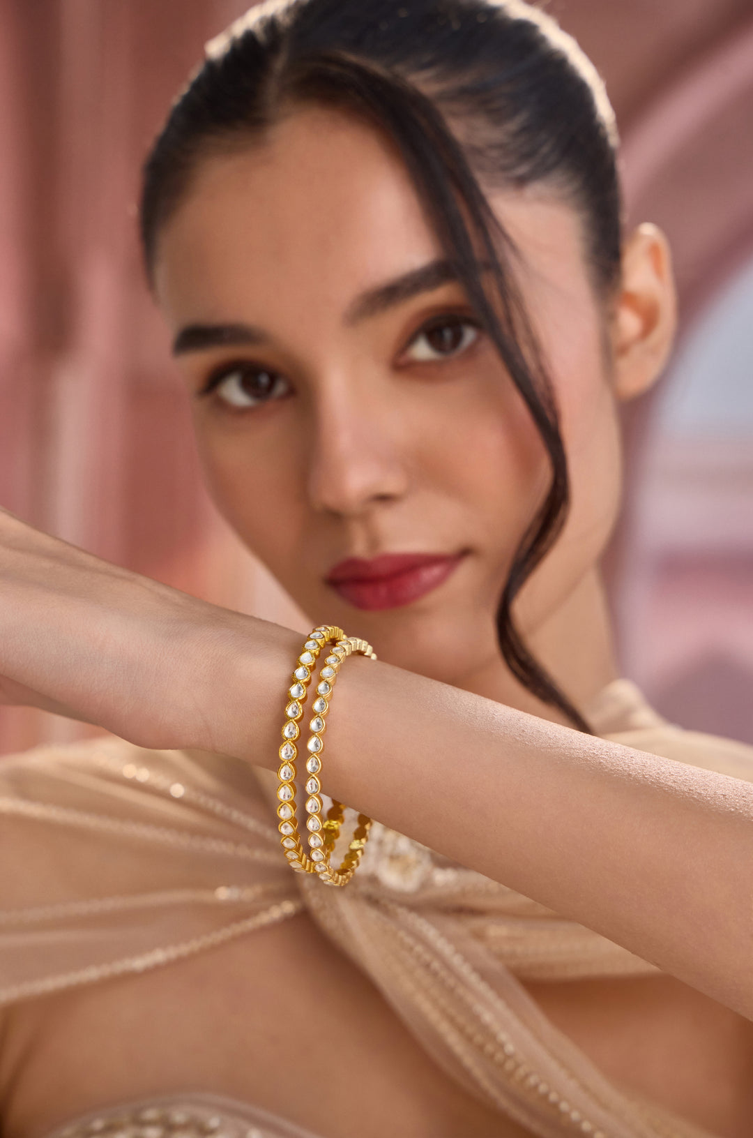 Yashodara Kundan Bangles - Set of 2