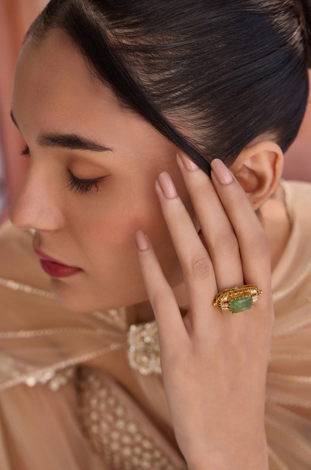 Shipra Mint Polki Ring