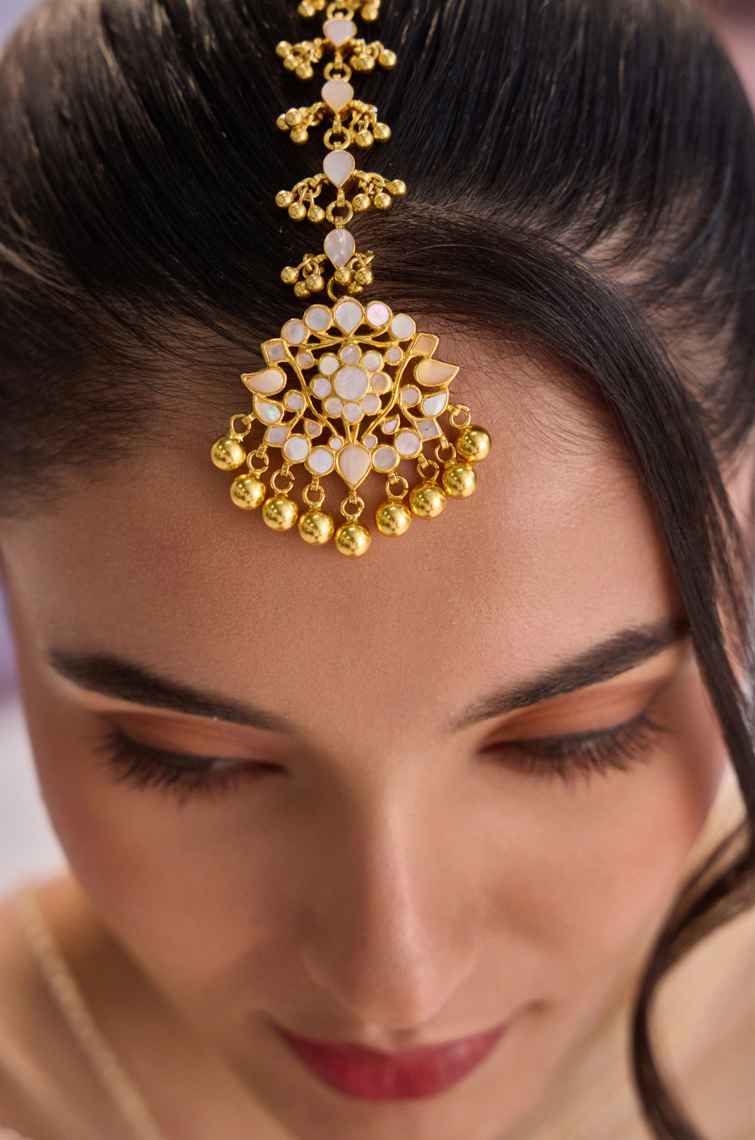 Veda Silver Polki Maangtikka