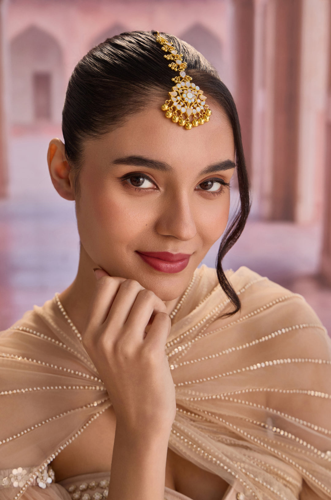 Veda Silver Polki Maangtikka