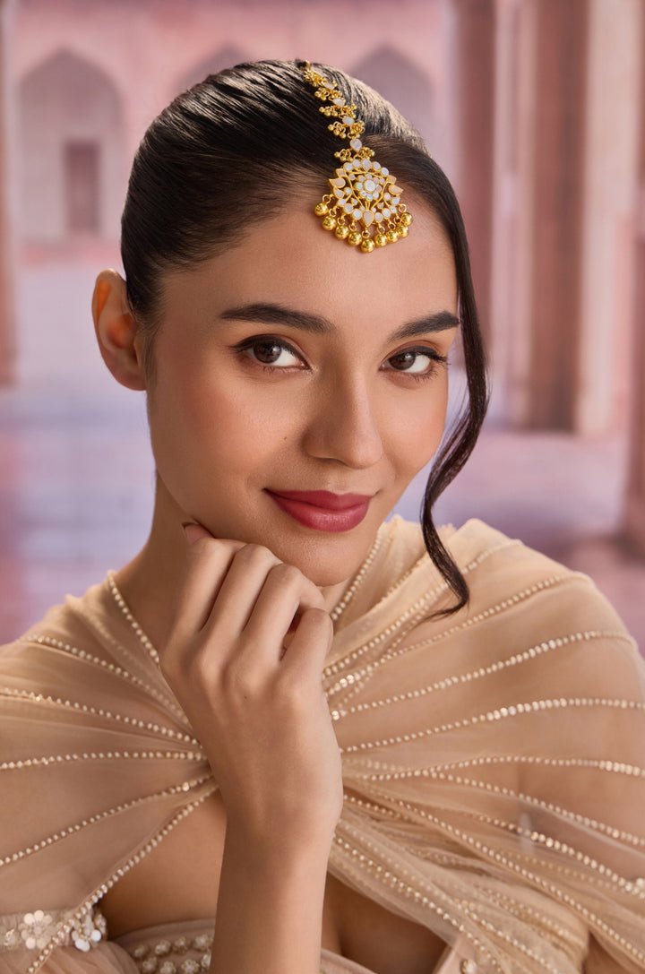 Veda Silver Polki Maangtikka