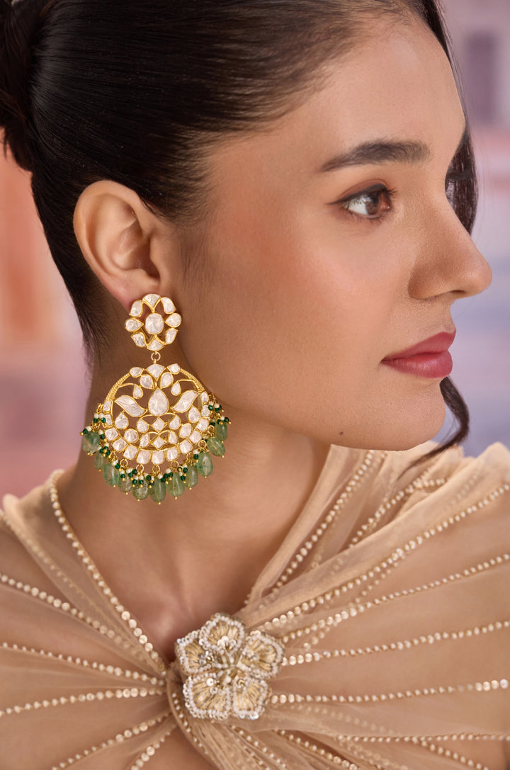 Tareem Silver Polki Earrings