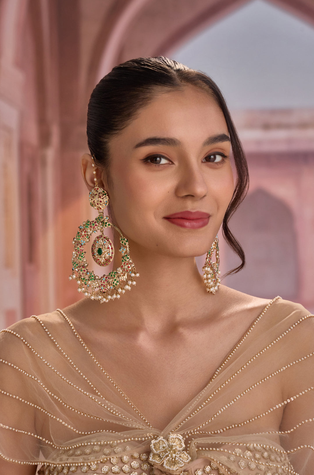 Malika Multicolored Jadau Earrings