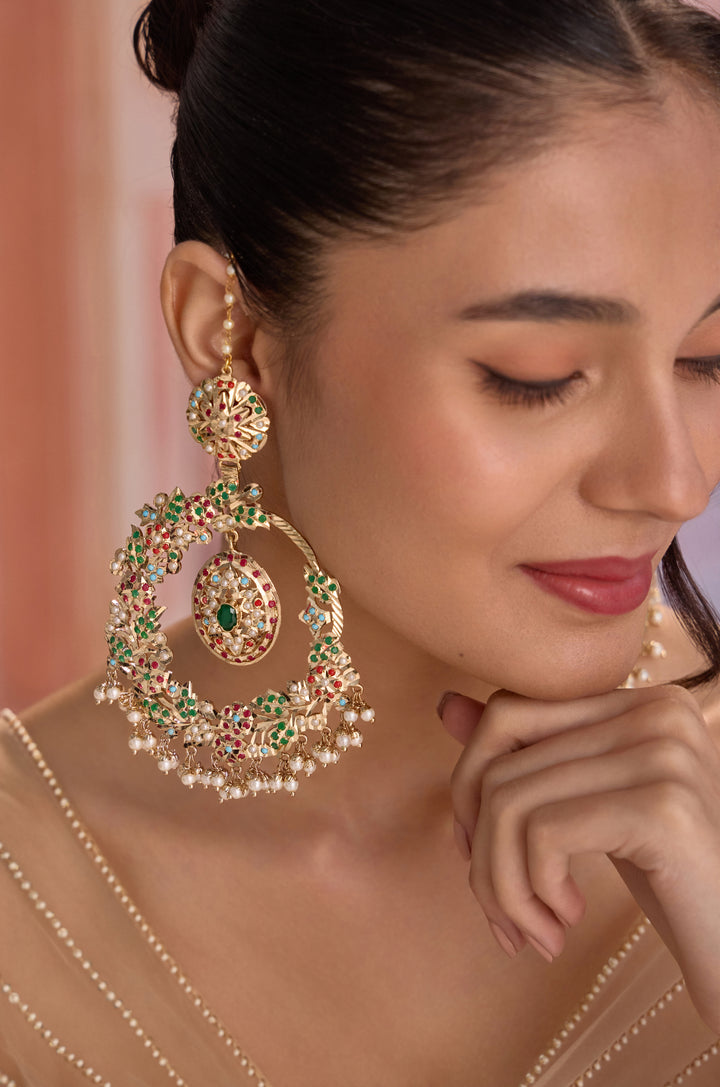 Malika Multicolored Jadau Earrings