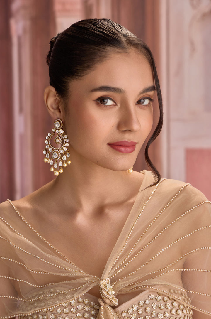 Avessa Polki Chandbali Earrings