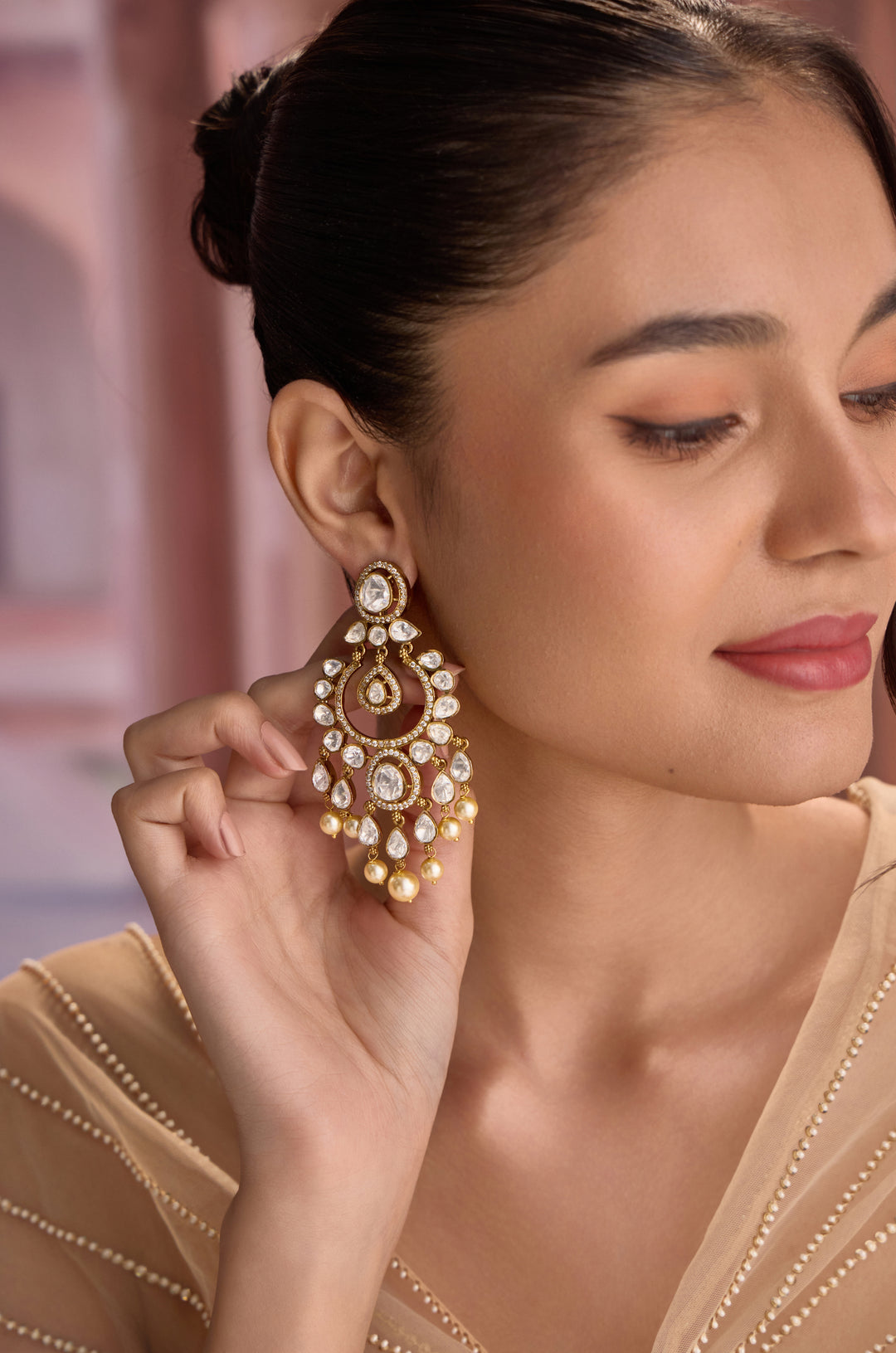 Avessa Polki Chandbali Earrings