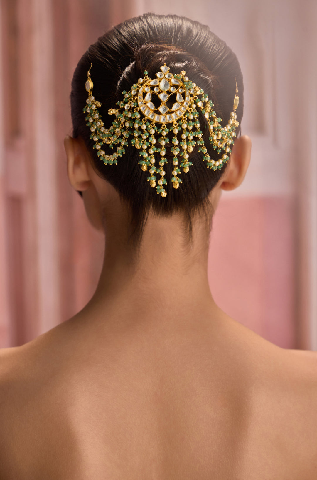 Ivin Mint Kundan Braid Pin