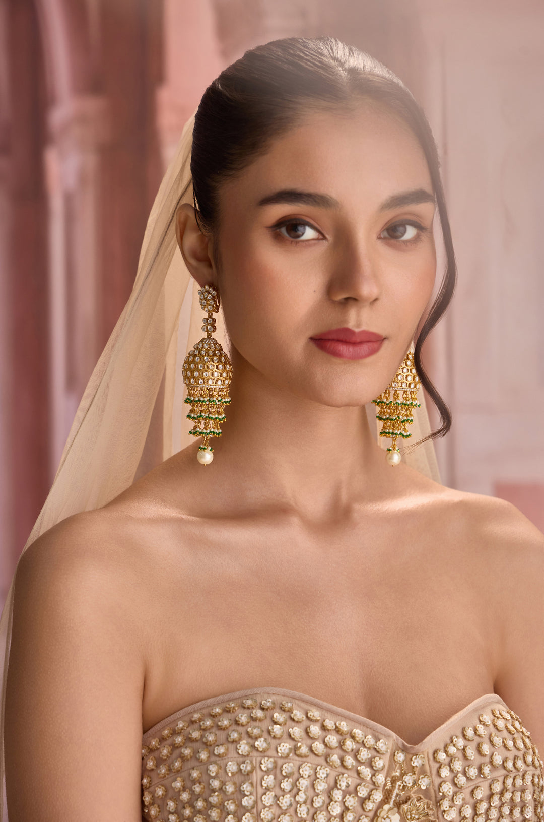 Kasha Polki Jhumka Earrings