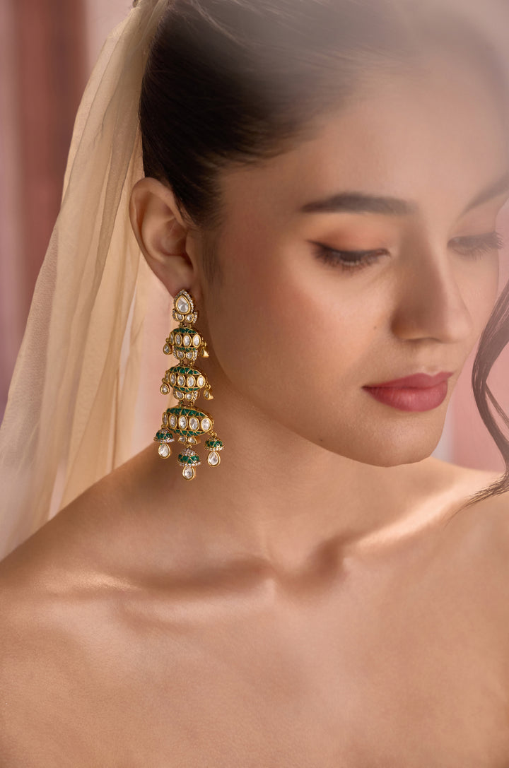 Mirrah Green Polki Earrings