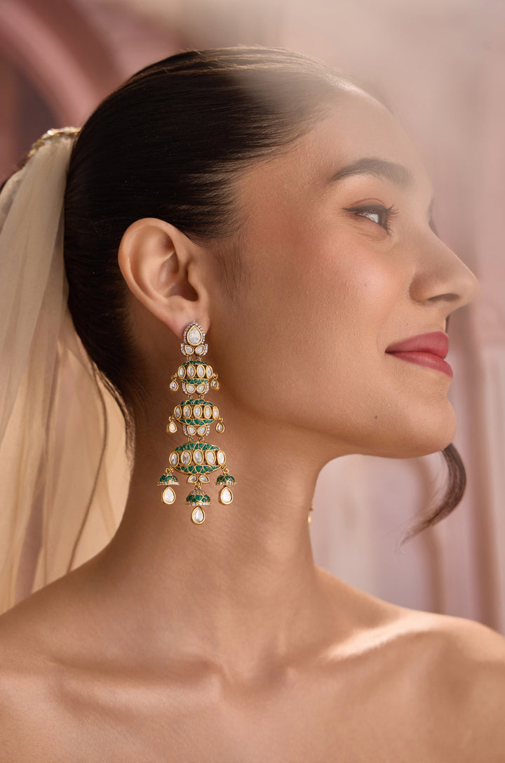 Mirrah Green Polki Earrings
