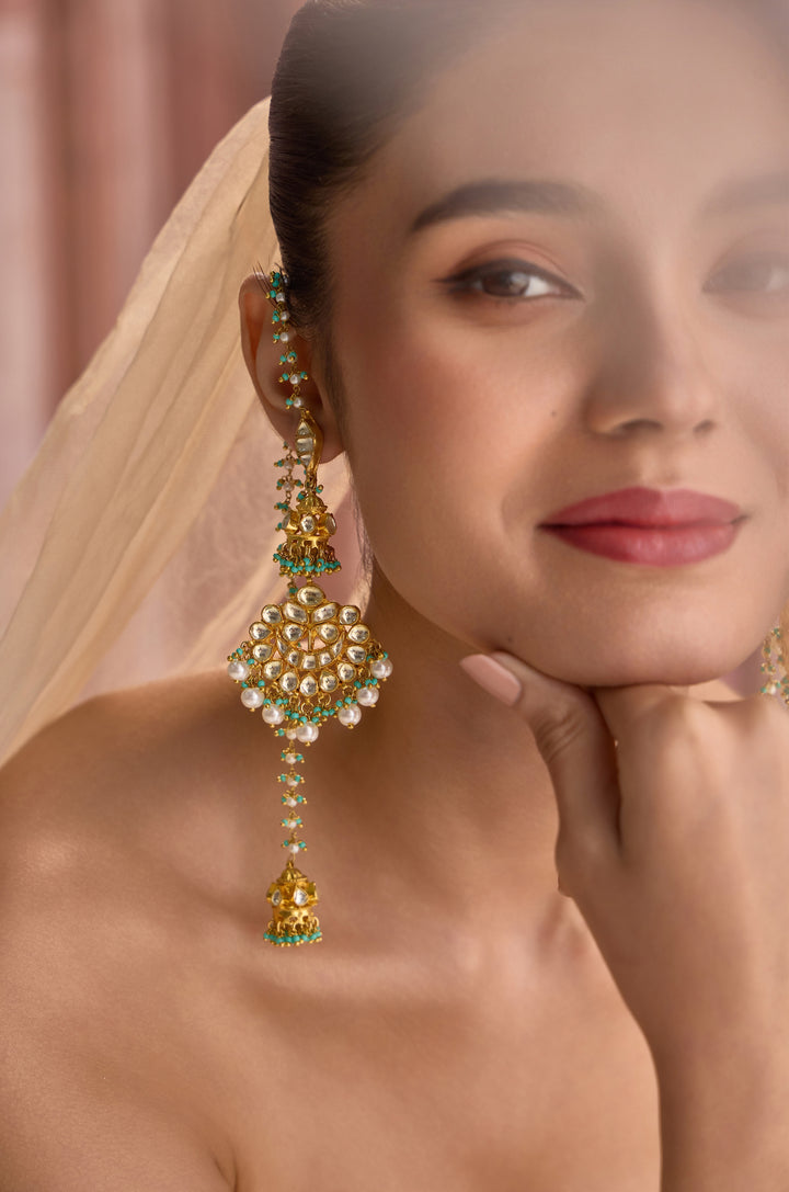 Savi Kundan And Pearls Earrings
