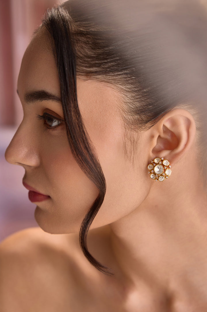 Vashi Silver Polki Studs