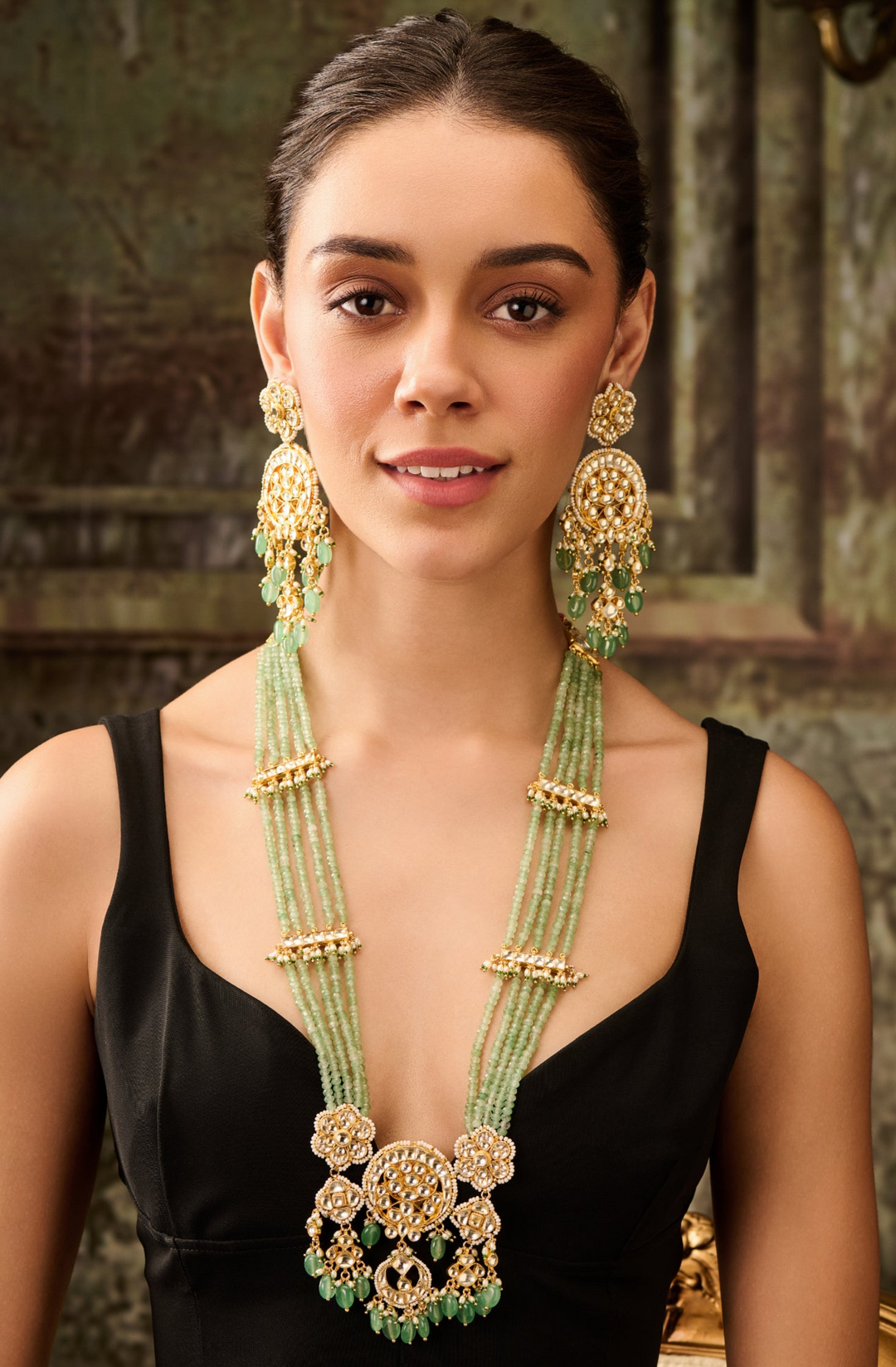 Zilmil Mint Kundan Necklace Set