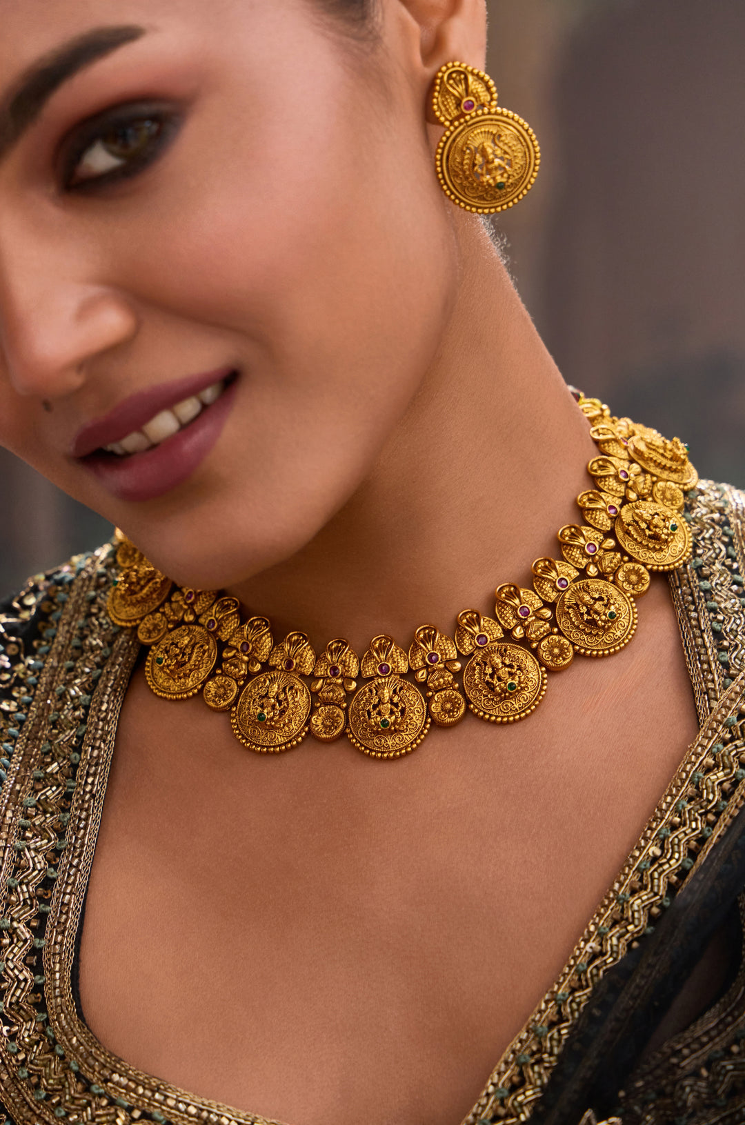 Rishika Temple Work Necklace Set