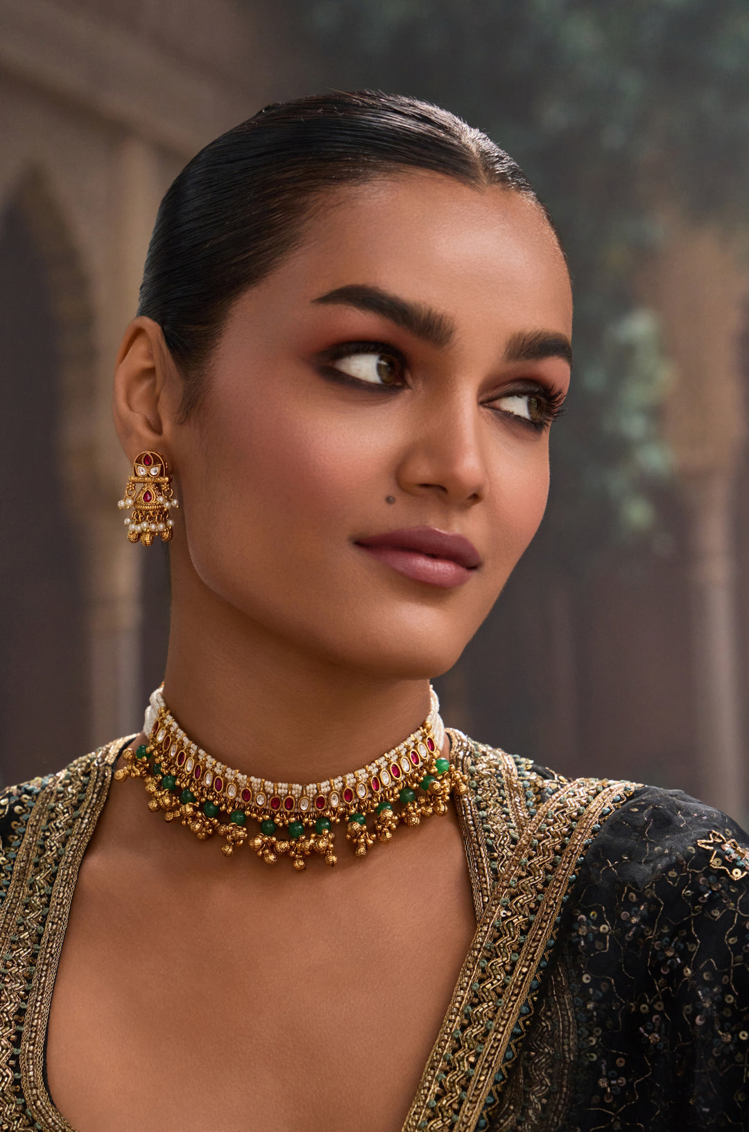 Umme Pink Kundan Necklace Set