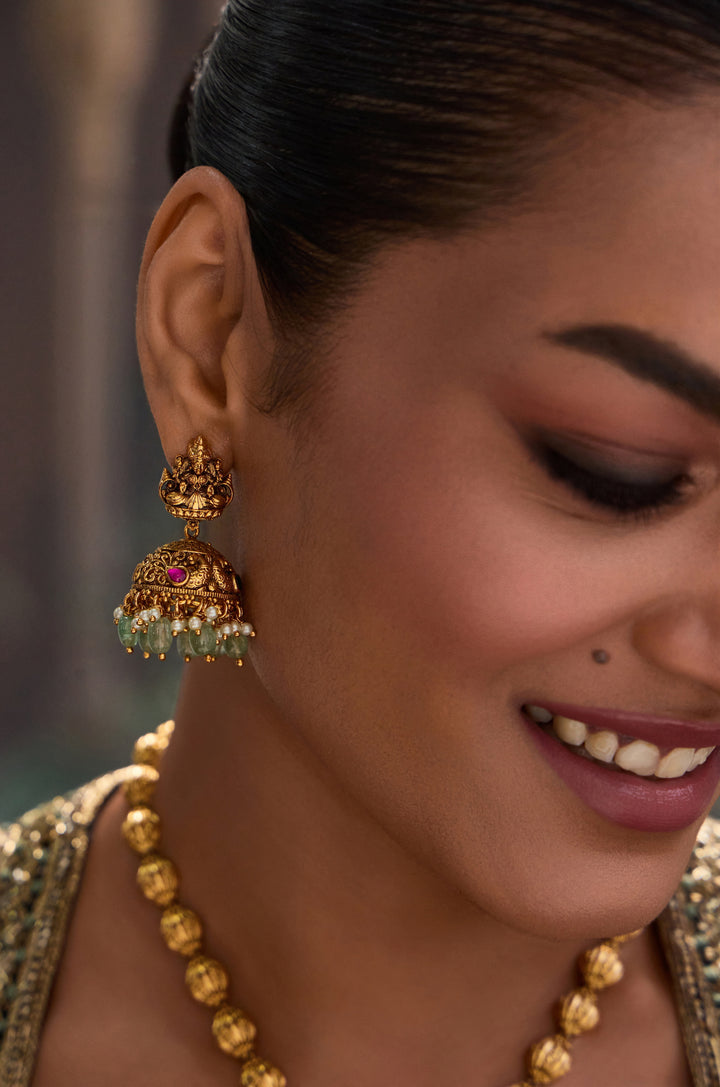 Gauri Temple Work Pendant Necklace Set