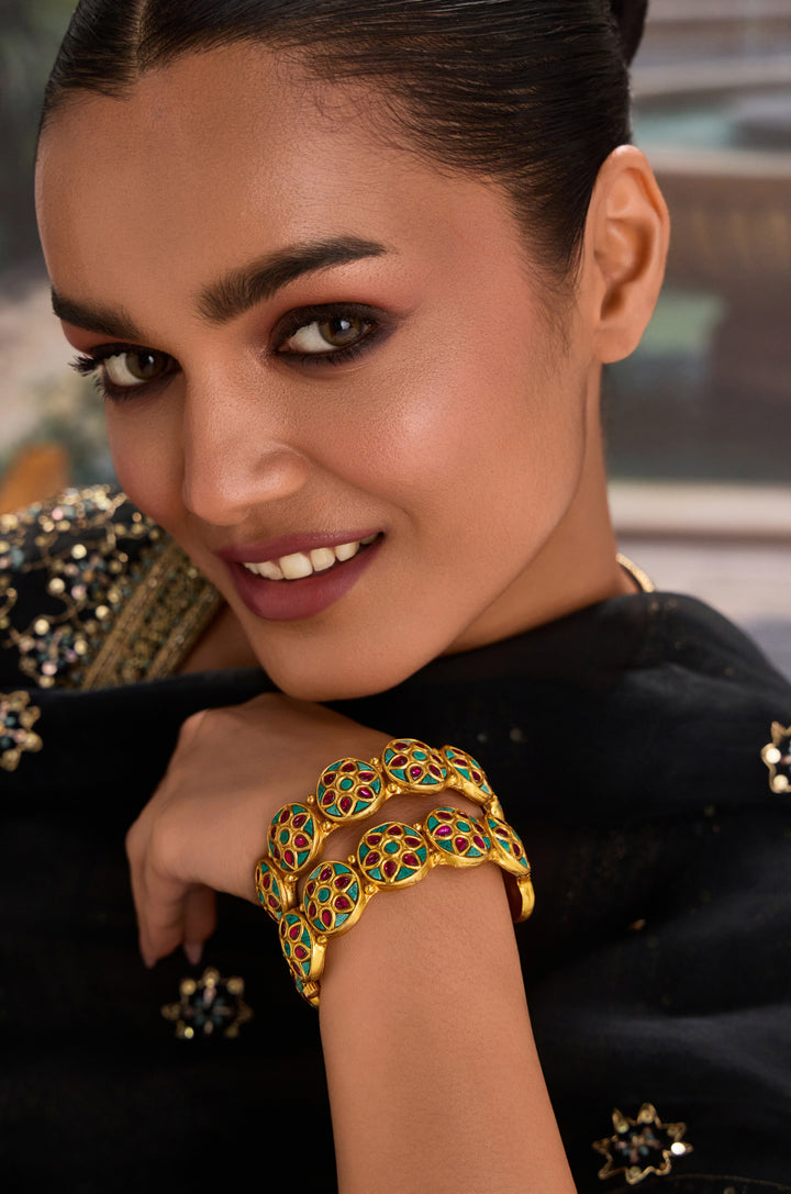 Gauri Temple Bangles - Set of 2