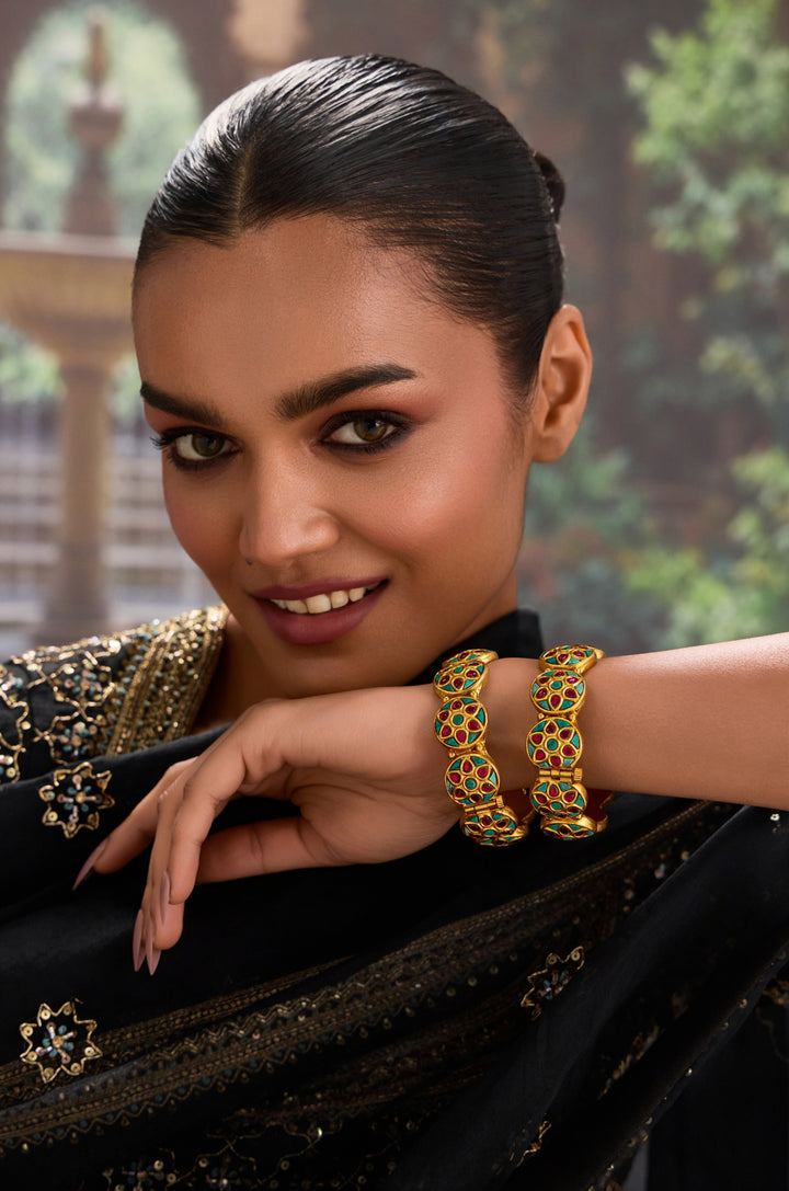 Gauri Temple Bangles - Set of 2