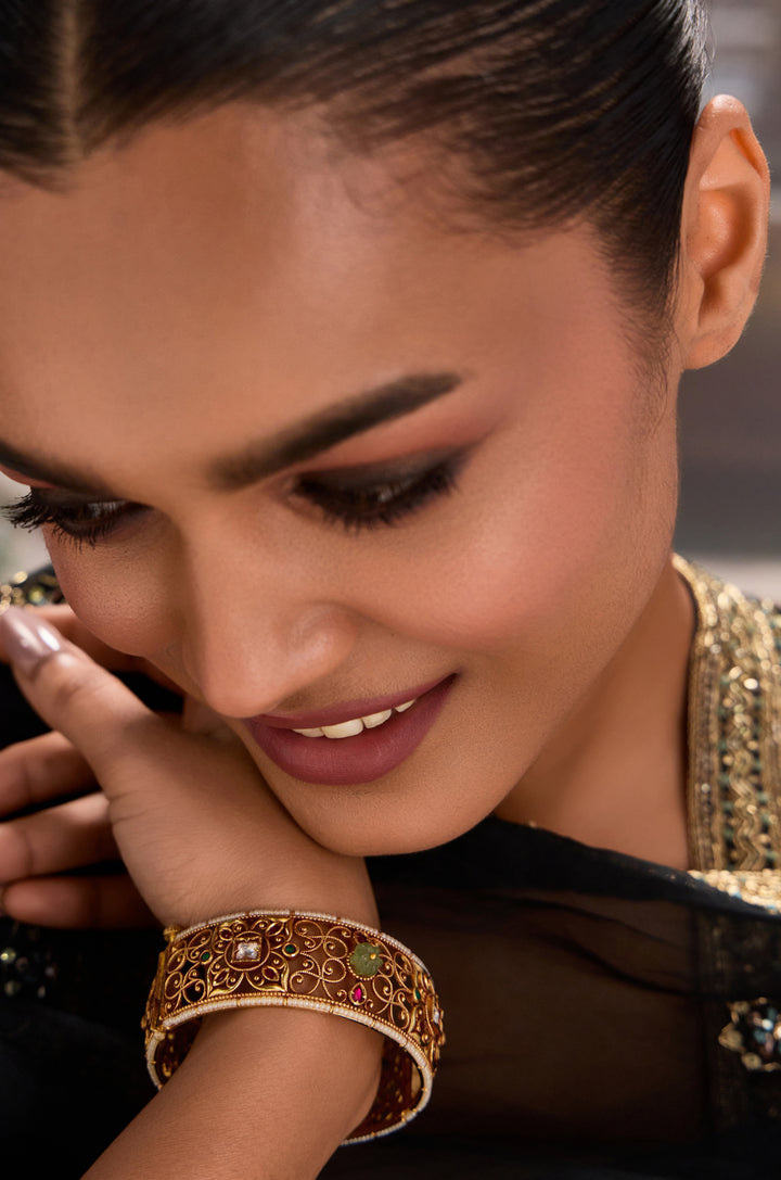 Veena Red Temple Bangle