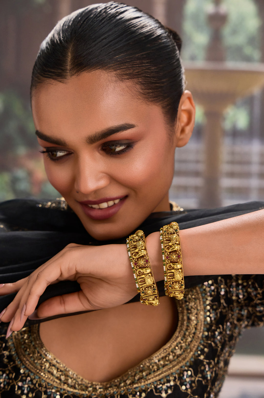 Rohini Temple Bangles - Set of 2