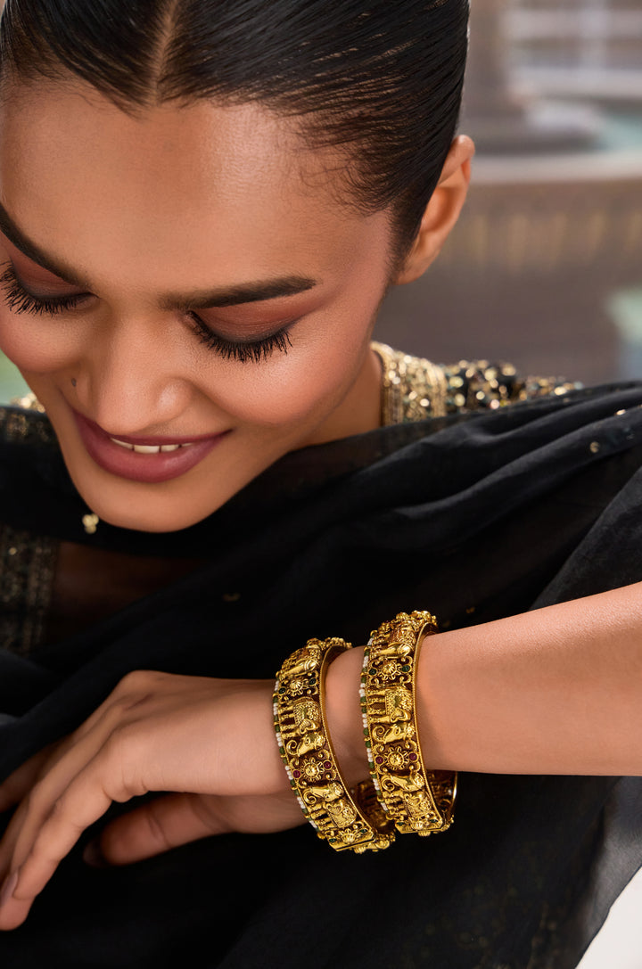 Rohini Temple Bangles - Set of 2