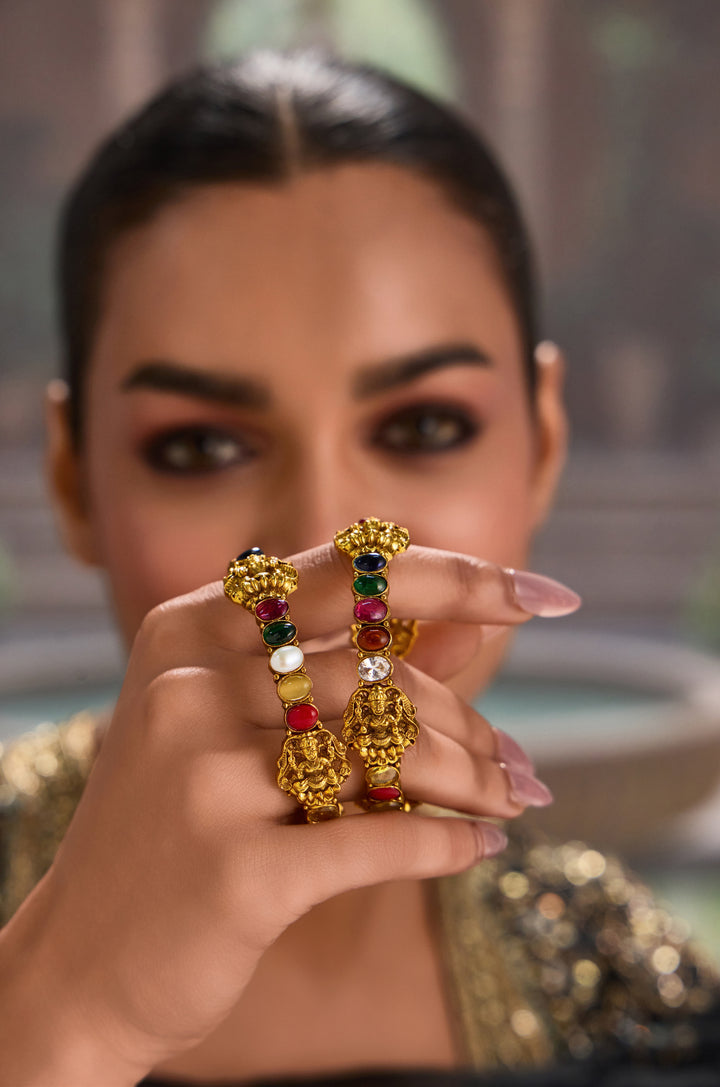 Samridhi Multicolored Temple Bangles - Set of 2