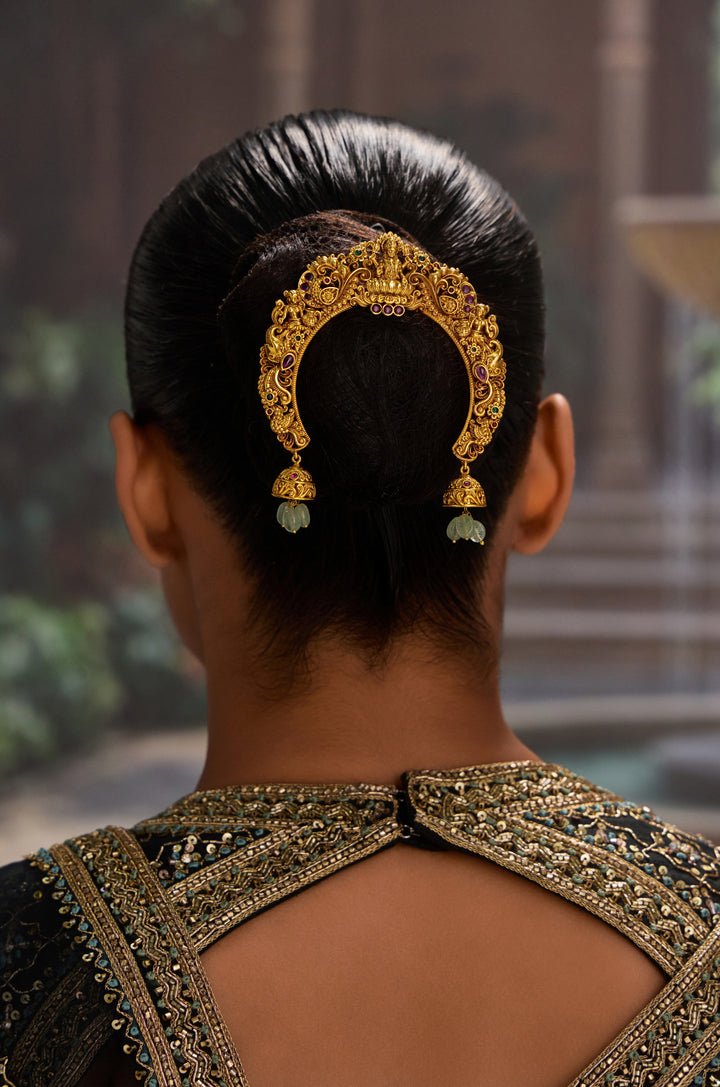 Nisha Mint Temple Work Braid Pin