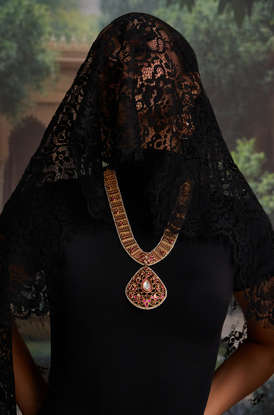 Gayatri Red Kundan Necklace Set