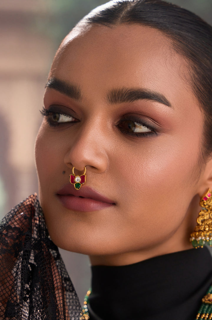 Dhriti Delicate Kundan Septum Ring