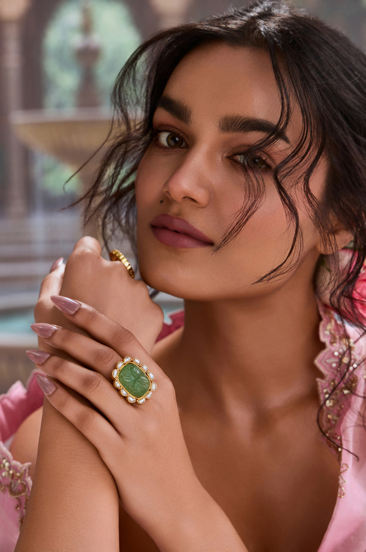 Vibha Mint Polki Ring
