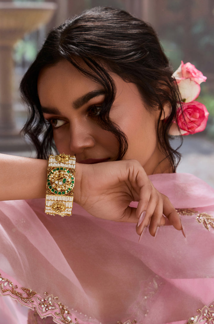 Anjana Pearls And Kundan Bangle