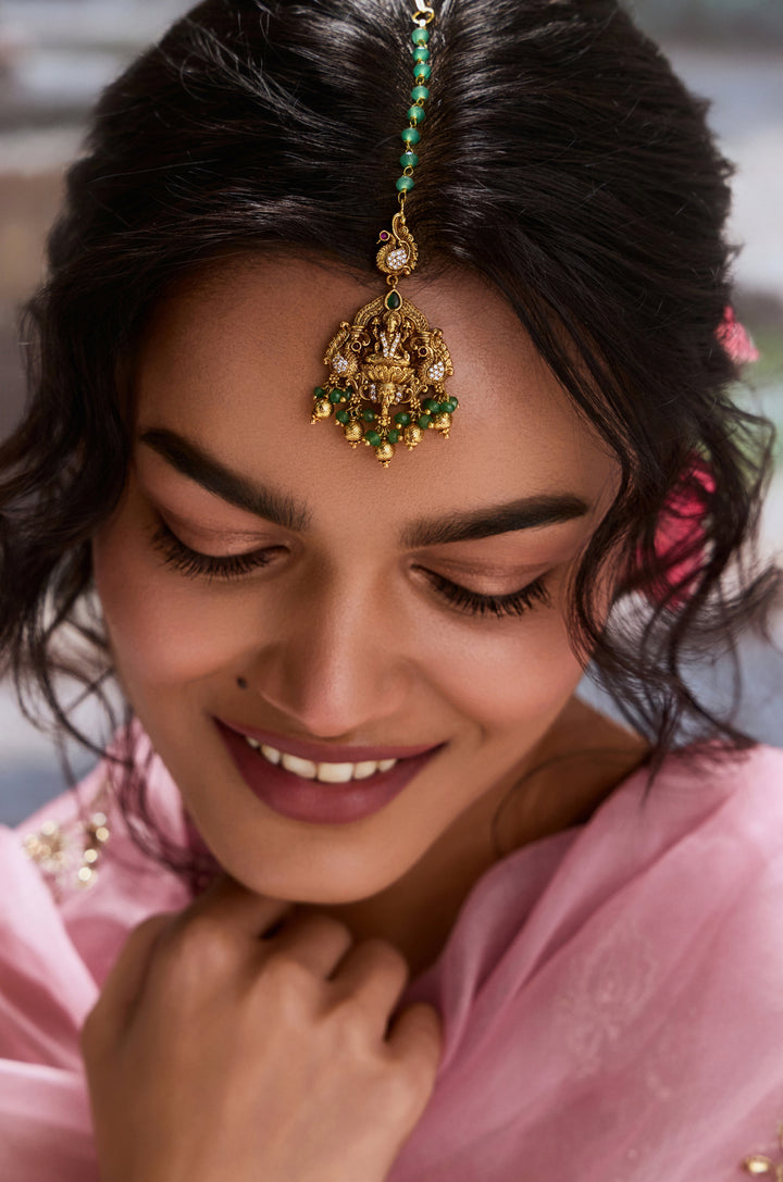 Hemangi Green Temple Work Maangtikka