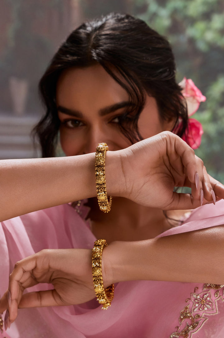 Parineeti Temple Bangles - Set of 2