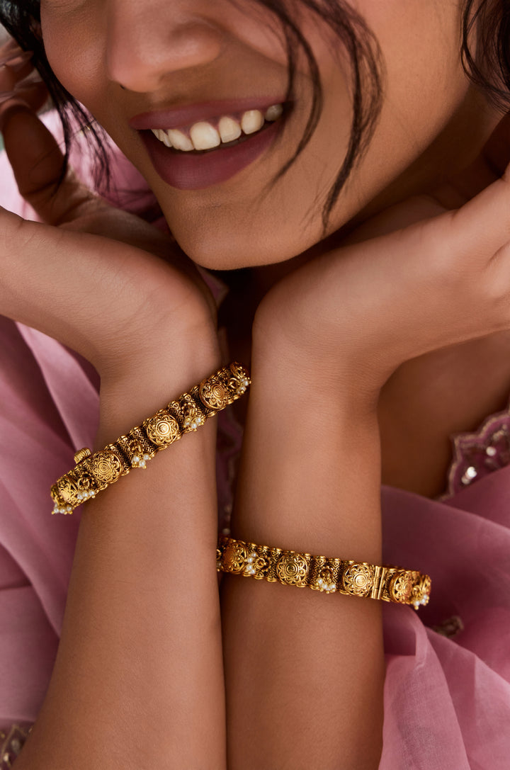 Parineeti Temple Bangles - Set of 2
