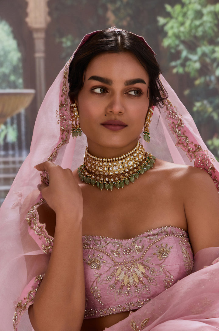 Urvashi Mint Kundan Necklace Set