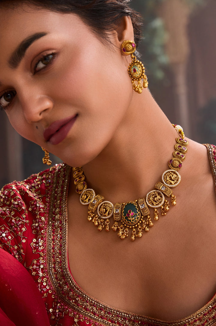 Sailjaa Temple Work Necklace Set