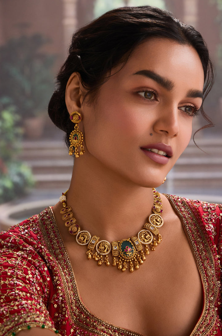 Sailjaa Temple Work Necklace Set