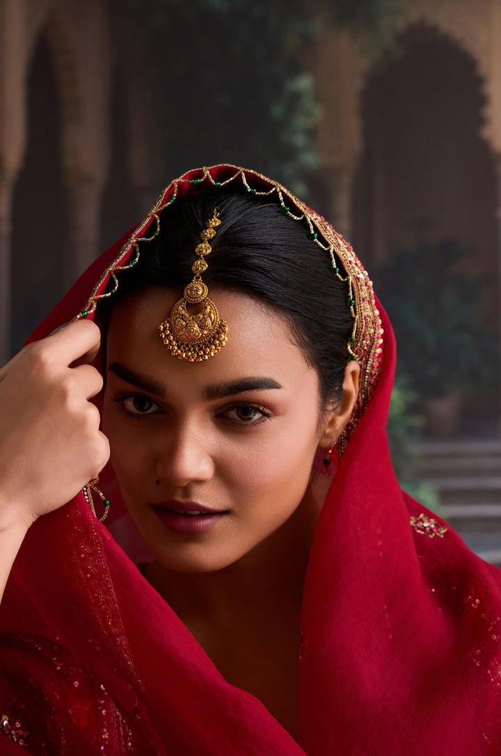 Anvika Temple Work Maangtikka