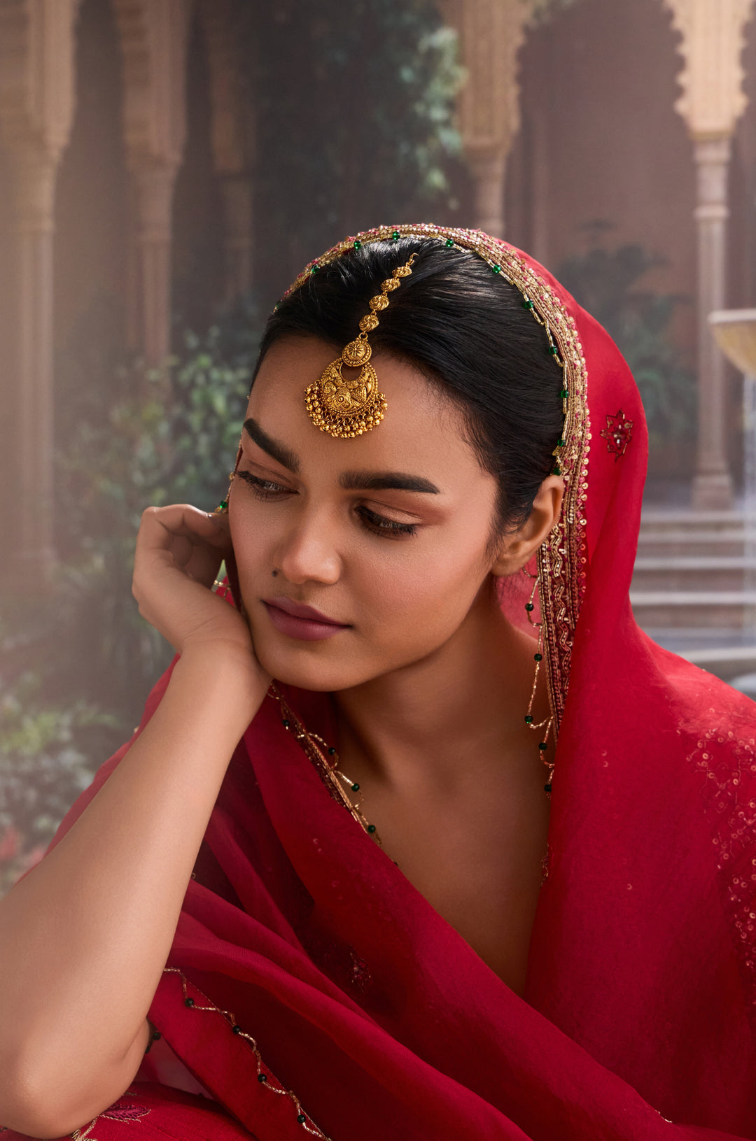 Anvika Temple Work Maangtikka