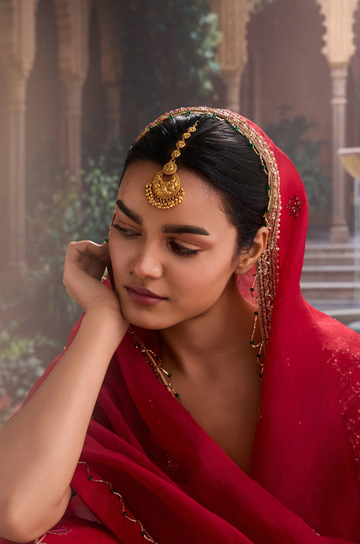 Anvika Temple Work Maangtikka